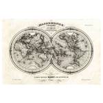 Fotomurale Cartina del mondo francese Tessuto non tessuto - Nero / Bianco - 384 x 255 cm
