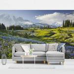 Fotomurale Montagne e fiori Tessuto non tessuto - Verde - 432 x 290 cm