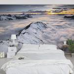 Vliesbehang Uitzicht Wolken & Bergen vliespapier - wit - 384 x 255 cm