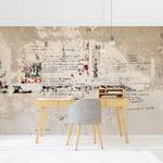 Vliesbehang Oude Betonmuur vliespapier - beige - 384 x 255 cm