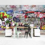 Vliesbehang Graffiti vliesbehang - meerdere kleuren - 432 x 290 cm