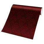 Footmurale Motivo barocco rosso Tessuto non tessuto - Rosso - 384 x 255 cm