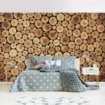 Fotomurale Homey Firewood Tessuto non tessuto - Marrone - 384 x 255 cm