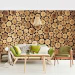 Vliesbehang Homey Firewood vliespapier - bruin - 384 x 255 cm