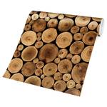 Papier peint intissé Homey Firewood Papier peint - Marron - 384 x 255 cm