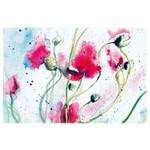 Vliesbehang Painted Poppies vliespapier - lila - 432 x 290 cm