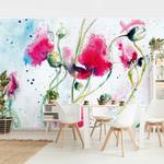Vliestapete Painted Poppies Vliespapier - Lila - 432 x 290 cm