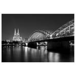 Vliestapete Köln bei Nacht Vliespapier - Schwarz / Weiß - 384 x 255 cm