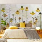 Vliesbehang Delicate Helenium bloemen vliespapier - beige - 384 x 255 cm