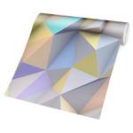 Vliestapete Pastell Dreiecke in 3D Vliespapier - Mehrfarbig - 384 x 255 cm