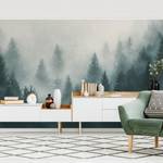 Papier peint intissé Brouillard en forêt Papier peint - Beige - 432 x 290 cm