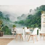 Vliesbehang Jungle in de Mist vliespapier - groen - 384 x 255 cm
