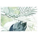 Fotomurale Foglie acquarellate Tessuto non tessuto - Verde - 432 x 290 cm