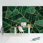 Vliesbehang Donker Smaragd met Goud vliespapier - groen - 432 x 290 cm