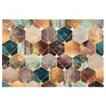 Vliesbehang Turquoise Geometrie vliespapier - goudkleurig - 432 x 290 cm