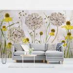 Vliesbehang Allium & Helenium vliespapier - beige - 384 x 255 cm