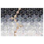 Vliesbehang Gouden Geometrie Vliespapier - Blauw/wit - 432 x 290 cm