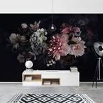 Vliesbehang Bloemen met Mist vliespapier - zwart - 432 x 290 cm