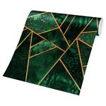 Vliestapete Dunkler Smaragd mit Gold Vliespapier - Grün - 384 x 255 cm