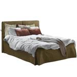 Gestoffeerd bed Nathan Platweefsel Nona: Groen - 200 x 200cm