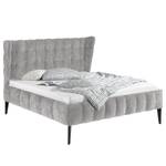 Gestoffeerd bed Capri Dream Platweefsel Nona: Lichtgrijs - 140 x 200cm