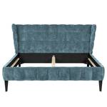 Gestoffeerd bed Capri Dream Platweefsel Nona: Blauw - 180 x 200cm