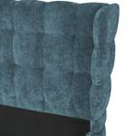 Gestoffeerd bed Capri Dream Platweefsel Nona: Blauw - 180 x 200cm