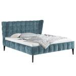 Lit capitonné Capri Dream Tissu Nona: Bleu - 180 x 200cm