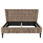 Gestoffeerd bed Capri Dream Platweefsel Nona: Taupe - 160 x 200cm