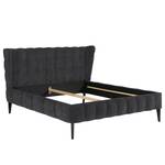 Gestoffeerd bed Capri Dream Platweefsel Nona: Antracietkleurig - 160 x 200cm