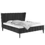 Gestoffeerd bed Capri Dream Platweefsel Nona: Antracietkleurig - 160 x 200cm