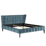 Gestoffeerd bed Capri Dream Platweefsel Nona: Blauw - 200 x 200cm