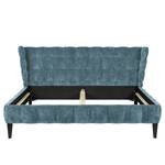 Gestoffeerd bed Capri Dream Platweefsel Nona: Blauw - 200 x 200cm