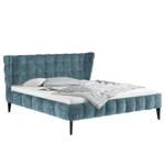 Gestoffeerd bed Capri Dream Platweefsel Nona: Blauw - 200 x 200cm