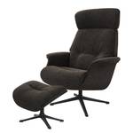 Fauteuil relax Anderson I Tissu Saia: Noir-Marron - Noir - Couvert