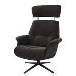 Fauteuil relax Anderson I Tissu Saia: Noir-Marron - Noir - Couvert