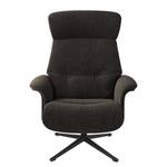 Fauteuil relax Anderson I Tissu Saia: Noir-Marron - Noir - Couvert