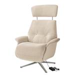 Fauteuil ANDERSON elektr. verstelbaar Geweven stof Saia: Beige - Chroomkleurig glanzend - Bedekken