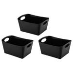 Aufbewahrungsbox Boxxx M (3er-Set) thermoplastischer Kunststoff - Schwarz