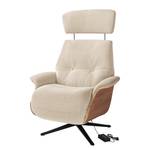 Fauteuil ANDERSON elektr. verstelbaar Geweven stof Saia: Beige - Zwart - Walnoot