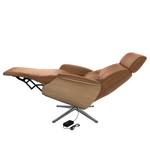 Fauteuil relax Anderson III Cuir véritable Neka : Caramel - Chrome brillant - Chêne