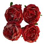 Fleurs artificielles Rose (lot de 4) Polyester PVC - Rouge