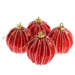 Kerstbal Carambola polyester PVC - rood