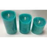 Bougies LED Esberg (3 éléments) Cire - Turquoise