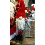 Figurine Père Noël sur des skis Polyester PVC - Rouge
