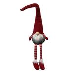 Decoratie Sitting Gnome polyester - rood