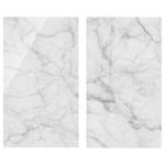 Herdabdeckplatte Bianco Carrara Sicherheitsglas - Weiß - 60 x 52 cm