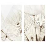 Coprifornelli Fiori delicati Vetro temprato - Bianco - 60 x 52 cm