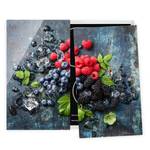 Protège-plaque de cuisson Fruits rouges Verre de sécurité - Multicolore - 60 x 52 cm