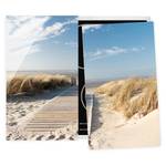 Herdabdeckplatte Ostsee Strand Sicherheitsglas - Beige